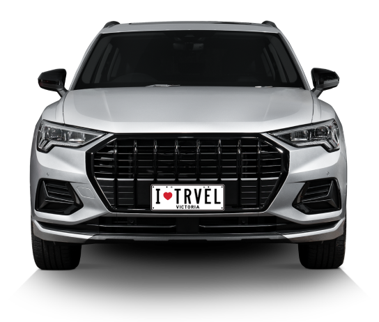 Car with 'I Love' style plate