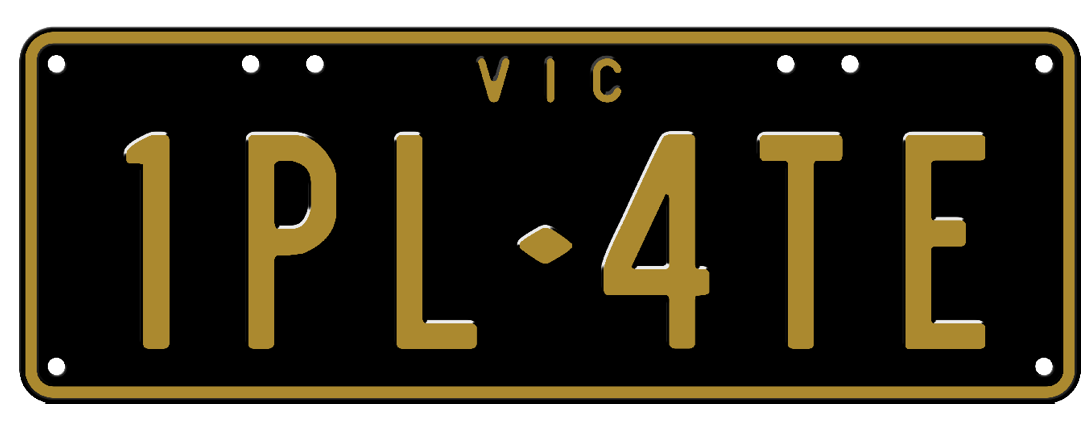 custom yellow on black plate