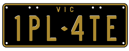 custom yellow on black plate