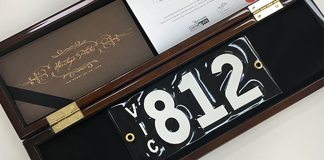 Heritage number plate 812