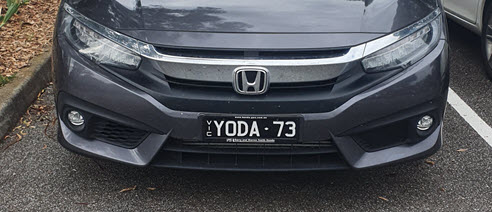 Yoda Star Wars Custom Number Plate
