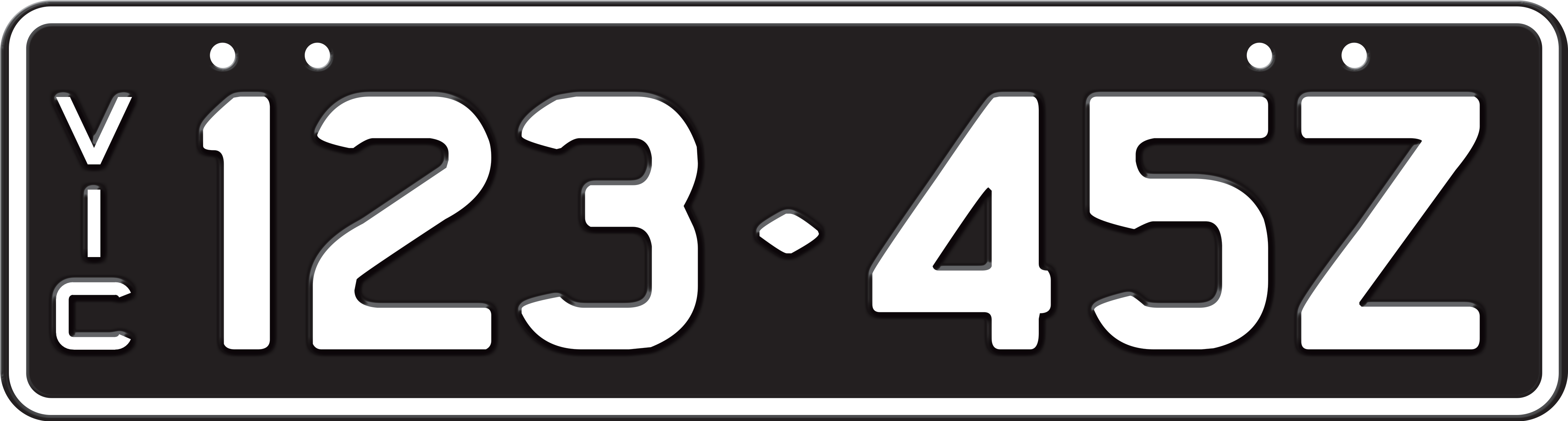 Slimline black trailer plate